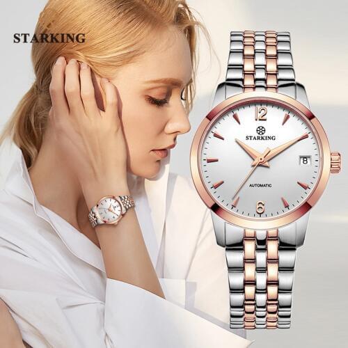 STARKING Watch Women Automatic Self-wind Analog Ladies Waterproof Stainless Steel Wristwatch 5atm Female Relogio Feminino AL0194