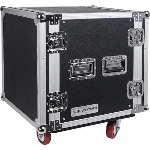 Sound Town 12U Rack Case,12 Space 17” Depth Plywood Metal Corners (STRC-12UW)