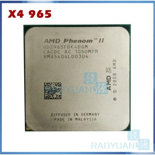 AMD Phenom II X4 965 3.4 GHz Quad-Core CPU Processor HDZ965FBK4DGM Socket AM3