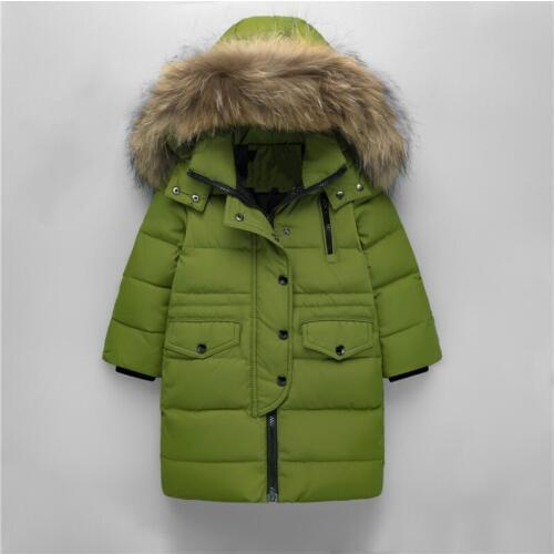 Brand Fashion Children Down Parkas New Outerwear Thick Warm Childrens Down Jacket Boy Girl Long Sleeve Hoode -30degree