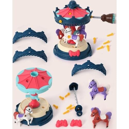 1/12 DIY Childrens Ferris wheel assembled building blocks Kid Amusement Park Activities Fun Assembled Pirate Ship Toys Gifts