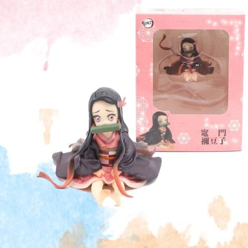 6.5CM Japan Anime Demon Slayer Kamado Tanjirou Nezuko Agatsuma Zenitsu Hashibira Inosuke PVC Sitting Posture Action Toy Figures