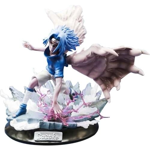 Anime NARUTOS Shippuden Final Valley GK Uzumaki Uchiha Sasuke Action Figure Model Luminous Statue Collectible Toy Kid Gift Doll