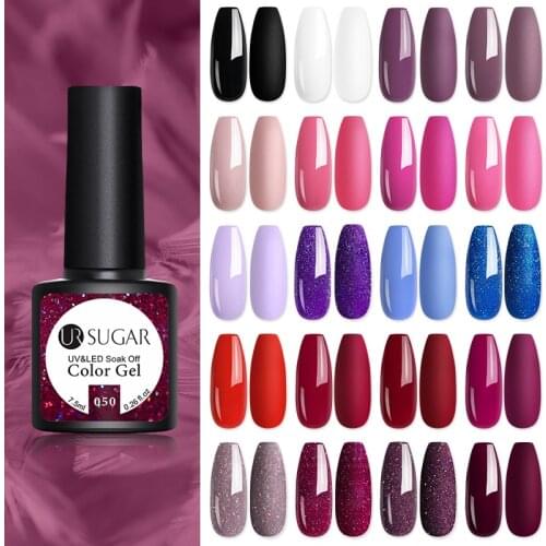 UR SUGAR Gel Nail Polish All For Manicure Nails Art Purple Glitter Semi Permanent Soak Off Vernis Top Coat UV LED Gel Varnishes