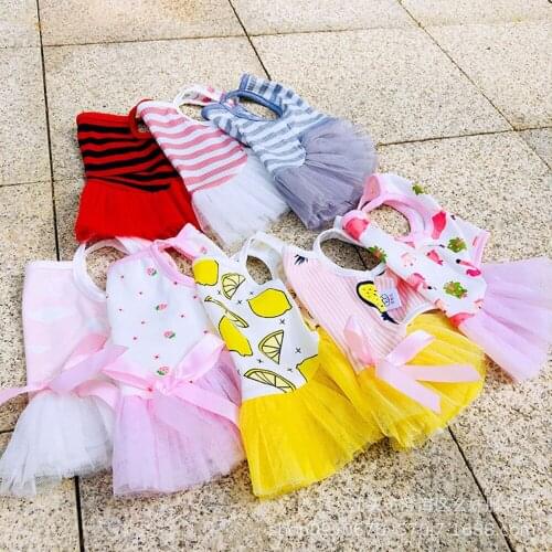 Classic Knitted Dog Dress Vest Bronzing Sling Skirt For Puppy Cat Sweet Pups Clothes Slim Causal Dresses Clothing For Poodle Pug