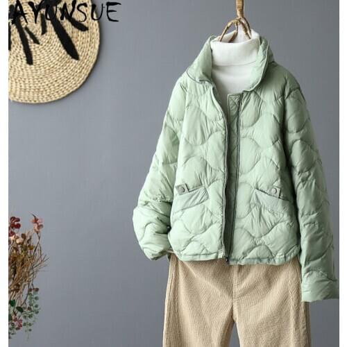 AYUNSUE White Duck Down Down Jacket Women 2020 Autumn Winter Coat Female Jackets for Women Korean Parkas Doudoune Femme KJ5669