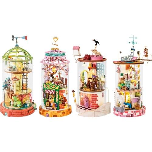 DIY Miniature Wooden Dollhouse Kits for Girls Boys Adults Teens Women Friends, Handmade Woodcraft Building Set