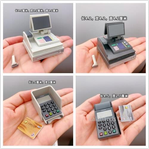 Dollhouse Mini Cash Register, Swipe Card Set for The Dollhouse Simulation Appliances Furniture Toy Decoration