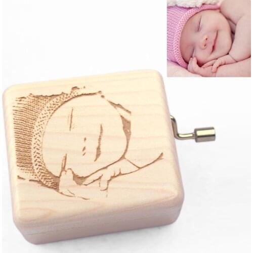 Handmade Nature wood customized photo Love me tender music box diy special souvenir gift box, birthday wedding Christmas gifts