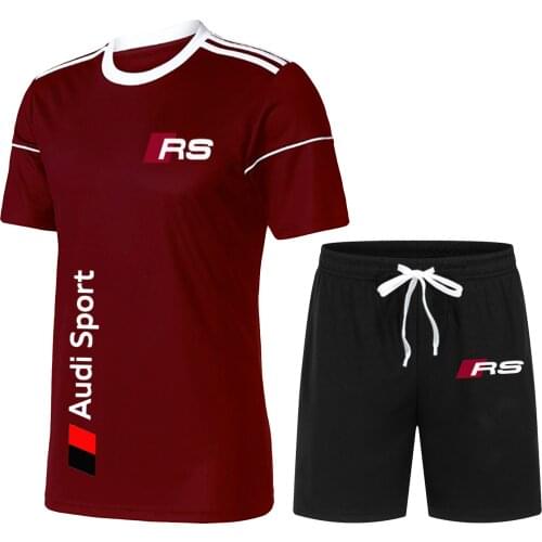 New Summer Mens Wear Short Sleeve Sports Two-Piece Suit, Casual T-shirt + Shorts Suit Sports Basketball Suit