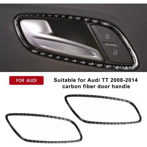 Car Door Handle Frame Strip Carbon Fiber Decorative Sticker for Audi TT 8n 8J MK123 TTRS 2008 2009 2010 2011 2012 2013 2014