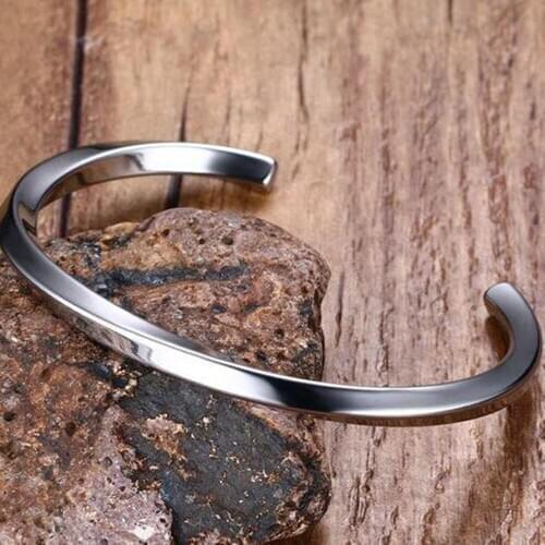 SAINT JAMES Brazalete de oro para hombre,men,brazalete de acero inoxidable,brazalete negropara mujer, pulsera trenzada tipo C