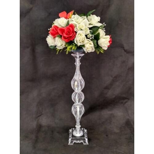 Silver Metal Candle Holders Stand Flowers Vase Candlestick As Road Lead Candelabra Centre Pieces Wedding Decoration