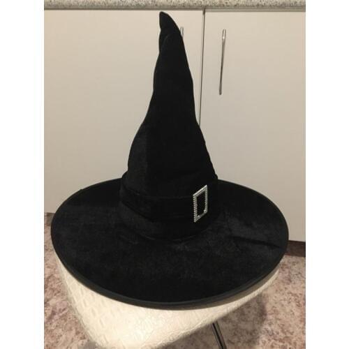 Party Hat Velour Witch Sorceress Hat Hallowen Fancy Dress Party Costume Accessory black belt Fashion pointed hat gift