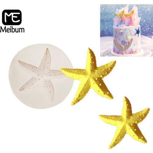 Meibum Ocean Starfish Theme Marine Silicone Mold Sea Star Shape Cake Decorating Mould Fondant Chocolate Pastry Baking Tools