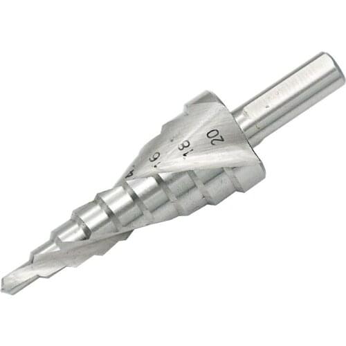 HSS Spiral Flute Step Drill Bit 4-20mm Triangular Shank Step Taper Drill Bit Pagoda Drill Hole Opener Metal Tool Drilling