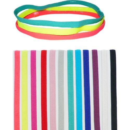 Candy Color Sport Headband Women Men Anti-slip Yoga Fitness Sweatband Elastic Rubber Band Girl Football Running Hair Accessories