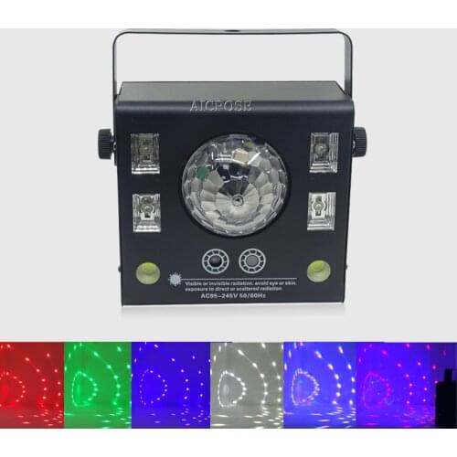 LED Stage Projector Strobe Magic Crystal Ball UV 4 in 1 Laser Stage Effect Beam Spot For DJ Disco Remote DMX Control