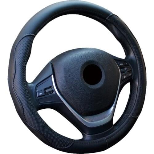 Universal Car PU Leather Steering-Wheel Covers Anti-slip Skidproof Durable 38CM/15" Dynamic Fibre Handmade Steering Wheel Cover