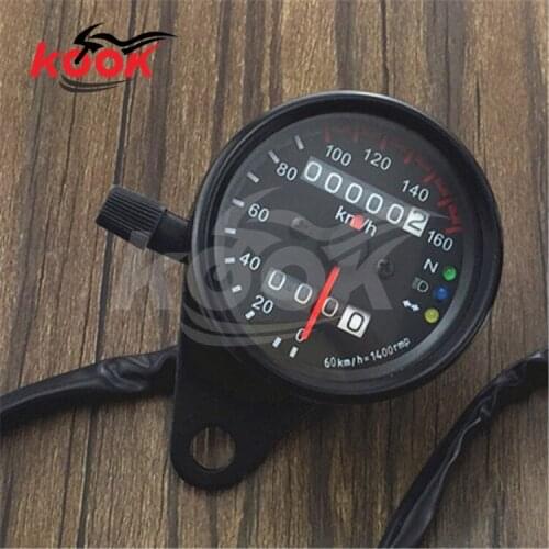 Universal Motorcycle Dual Odometer Speedometer Gauge with LED Backlight Background 12V White black moto pro motorbike Tachometer