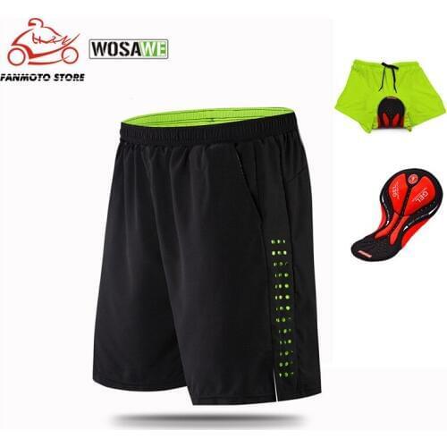 WOSAWE Cycling Shorts Men Gel Padded MTB Shorts Breathable Loose Fit Downhill Bicycle Underwear Mountain Bike motorcycle Shorts
