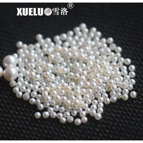 XUELUO 30pearls per pack ,1.8-2mm,2-2.5mm,2.5-3mm Natural Mini Small Round Freshwater Cultured Loose Pearl Beads