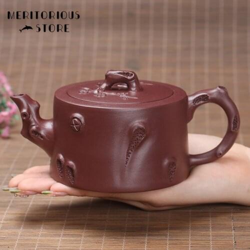 Yixing Large Capacity Plum Pile Purple Sand Hanmade Chinese Clay Teapot Tea Cup Household Ceramic Kettle 300ml Handmade Teaware