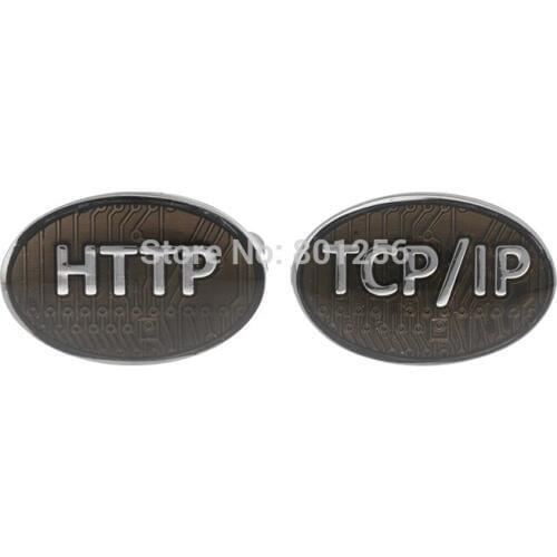 Free shipping Men Accessories 3pairs/lot grey color novelty HTTP&TCP/IP design copper material men cufflinks whoelsale&retail
