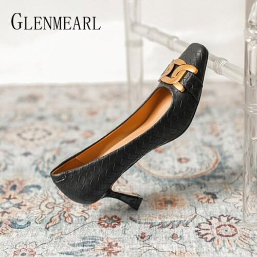 2021 New Womens Pumps Office Lady Shoes Low Heels Soft New Arrival Solid Square Toe Women Pumps Fashion Large Size