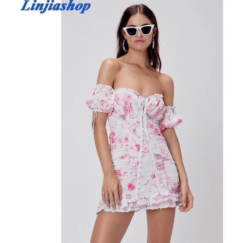 Summer dress women spaghetti straps cotton zip slash neck lining lace up sexy holiday chic beach mini dress ladies vestidos