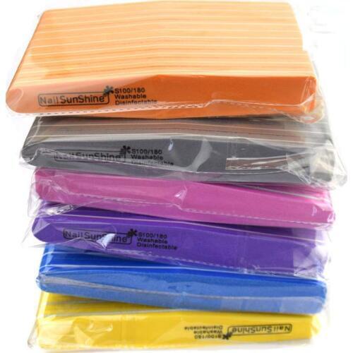 10pcs/lot Rhombus Double Side Nail files buffer 100/180 Polishing Grinding Manicure Pedicure Nail Buffers File Tools