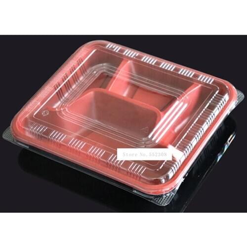 1000 sets/carton Disposable Meal Box Takeaway Lunch Box Food Packing Boxes Food Grade PP Plastic Fast Food Box With Lid 850ml