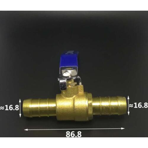 16mm Hose Barb Two Way Brass Shut Off Ball Valve For Fuel Gas Water Oil Air