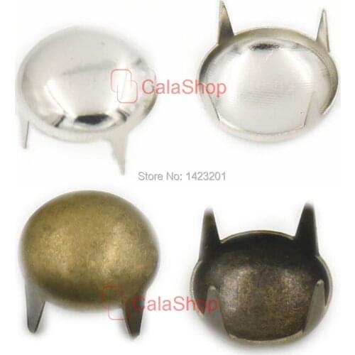 500 Pcs / Lot 12mm 1/2" Dome Metal Studs Spots Nailheads Fastners Spikes Spots Punk Rock Bracelet Bag