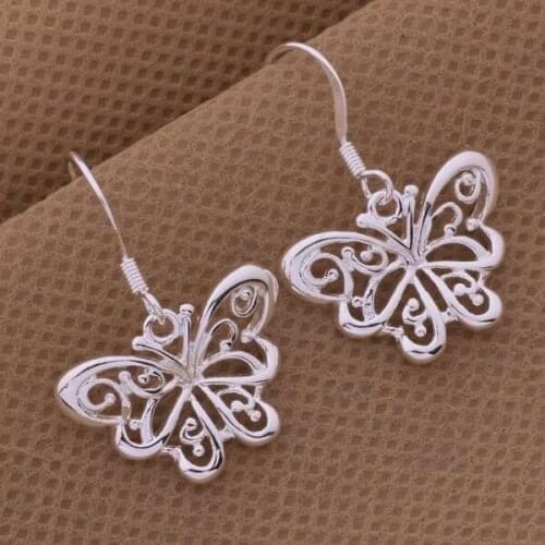 AE507 Hot sterling earrings , fashion jewelry , delineate butterfly /cnualfba axwajpda silver color