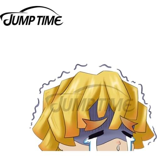 Jump Time 13 x 5.8cm For Zenitsu Peeker Anime Car Stickers Creative Suitcase JDM Accessories Waterproof Vinyl Car Wrap Decal