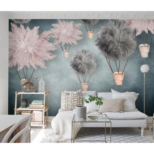 Customized large-scale 3D mural Nordic 3D 3D childrens room girl background wall paper mural