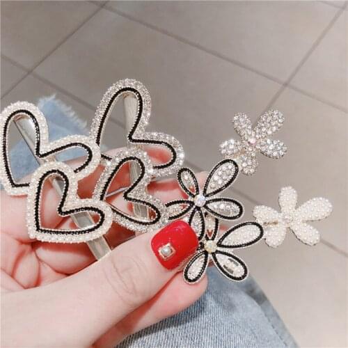 Glittering Rhinestone Pearls Hairpins Headwear for Women Girls fashion Hair Clips Barrette Tools hair Accessories Hair Ornaments