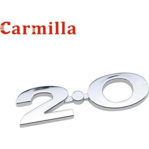 Carmilla Car Rear Displacement 2.0 Badge Sticker 2.0 Stickers For Ford Focus 2 3 4 For Mondeo Fiesta Ecosport Car Styling