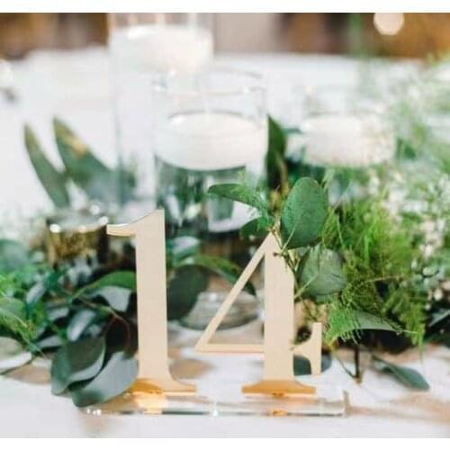 Available In 2 Colors Acrylic Table Number Signs for Wedding Party Decor Centerpiece