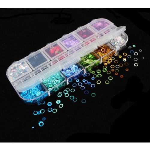 Hollow Circle Holographic Glitter Resin Filling Sequins Epoxy Resin Shaker Filler Resin Mold Decorations Nail Art Glitter Flakes