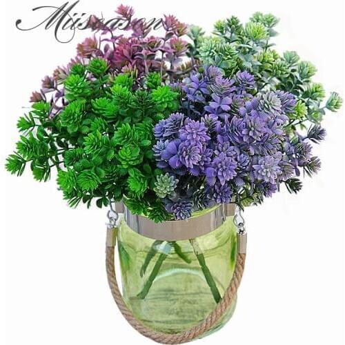 28 heads Succulents Artificial Plants Fall Fake Leaves Plastic Succulent Plants Lotus Grass for Garden Wedding Decoration 4color