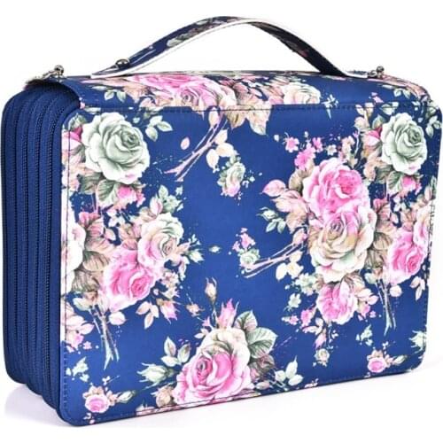 K92C Portable 252 Slots Colored Pencil Case with Zipper Closure Large Capacity Waterproof PU Pen Organizer for student Artist