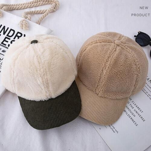 Unisex Cashmere Baseball Cap Women Warm Caps for Men Adjustable Plain Visors Casual Hat Winter Warm 2020 for Women Solid Color