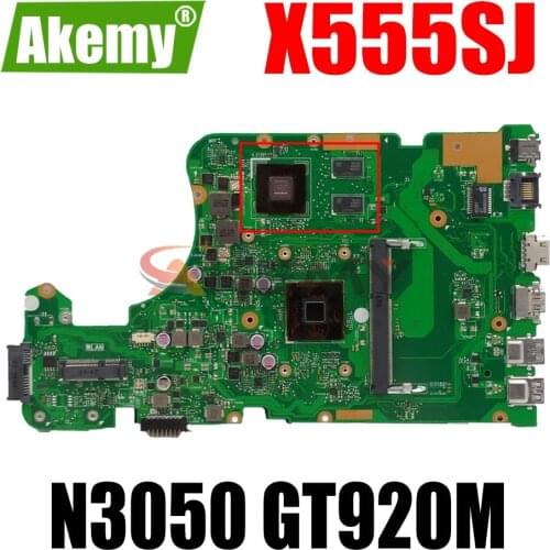 AKEMY X555SJ Laptop Motherboard For ASUS X555SJ Original Mainboard N3050 GT920M