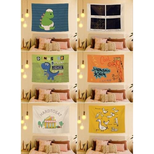 Cute Room Decor Dinosaur Background Cloth Boho Decoration Home Decor Mural Kawaii Child Room Decor Tapestry Tarot Cards Gobelin