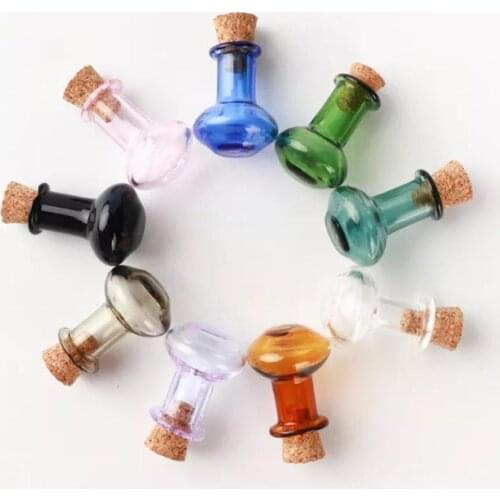 Fashion DIY Mini Color Flask Cute Glass Bottle With Vials Choose Color Oil Flat 9 Cork Can Essential Bottle Bottom S5U8