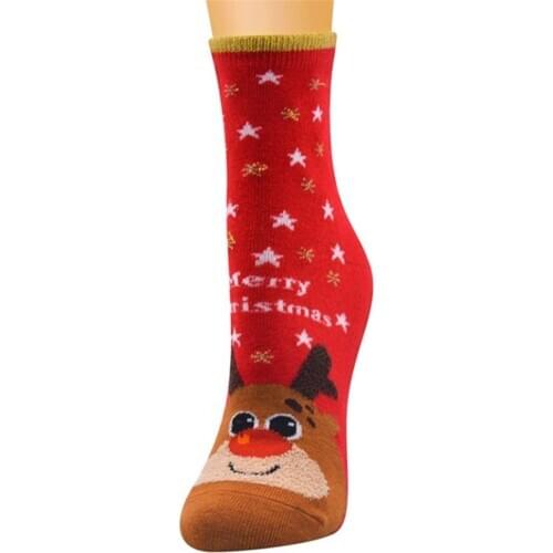 Unisex Fashion Casual Cotton Socks Winter Vintage Christmas Winter Comfy Cartoon Socks Adorable New Year Gift
