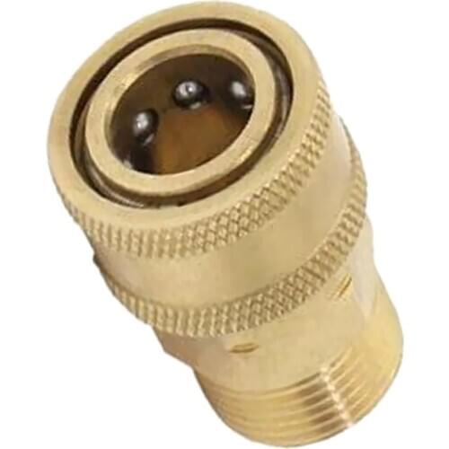 Pressure Washer Durable Brass Hose Quick Connect Adapter Tool M22- 1/4" Male