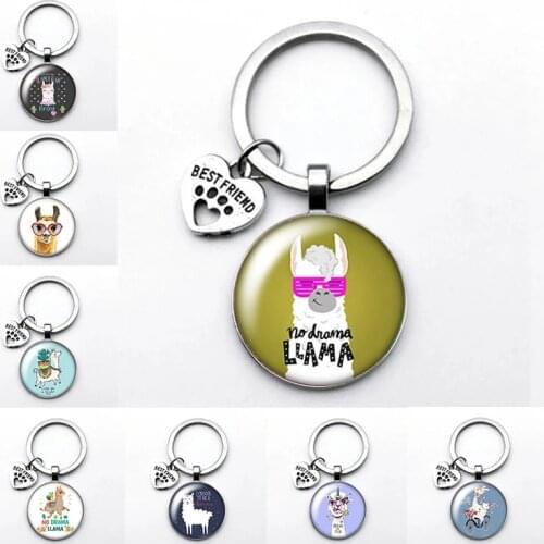 New Alpaca Hair No Problem Camel Glass Cabochon Keychain Car Keychain Charm MenS Keychain Ladies Gifts